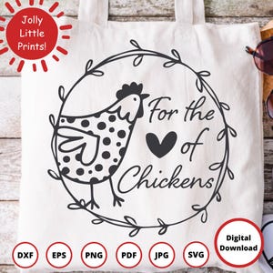 Pour l'amour des poulets SVG | Panneau drôle de poulet fermier | Lime à découper Coop Decor | Compatible Cricut et Silhouette