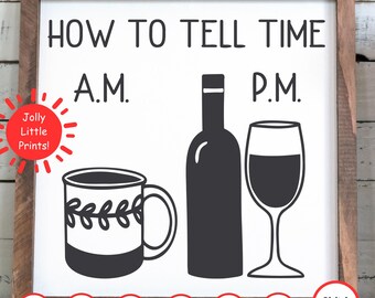 Funny Wine and Coffee SVG | Kitchen Sign Cut File (Digital Download)