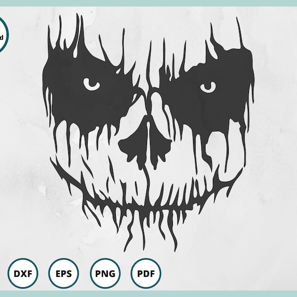 Zombie SVG | Halloween Face SVG | Skull SVG | horror svg | ghost svg | pumpkin face svg | Halloween svg | villain svg, nightmare svg, Cricut