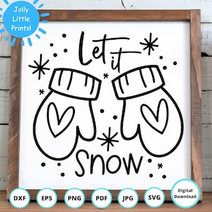 Let it Snow SVG | Winter Sign SVG | Snowflake SVG | Christmas svg for Cricut & Silhouette | Holiday Farmhouse svg | Let it Snow cut file