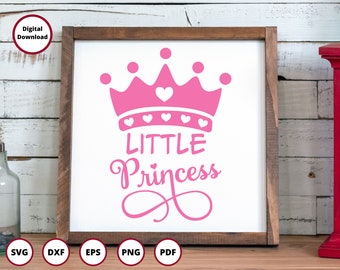 Petite princesse SVG | Bébé GIrl svg | svg nouveau-né | bébé svg | couronne svg | nouveau bébé svg | petite princesse png | bébé svg