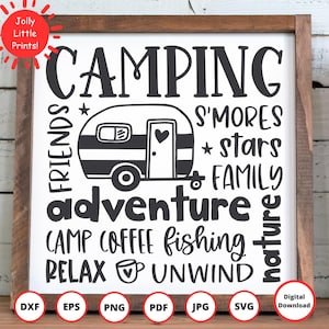 Camping SVG | Camper SVG | Happy Camper SVG | camping png | travel svg | trailer svg | camper life svg | rv svg | summer svg | camper decor
