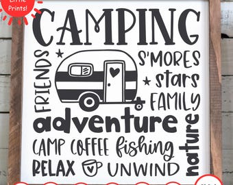 Camping SVG | Camper SVG | Happy Camper SVG | camping png | travel svg | trailer svg | camper life svg | rv svg | summer svg | camper decor
