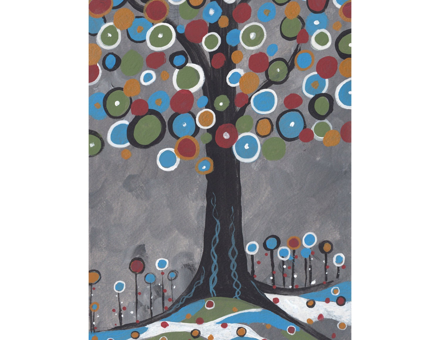 tree art tree artwork tree art print abstract tree painting Etsy