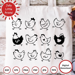Huhn SVG Bundle | Bauernhof Tier Cut Files für Cricut und Silhouette | Bauernhof Vogel Clipart | Garten Henne SVG