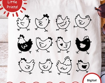 Funny Chicken SVG Bundle | Farm Animal Cut Files for Cricut and Silhouette | Farm Bird Clipart | Backyard Hen SVG