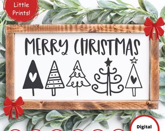 Christmas Tree SVG | Merry Christmas Sign Clipart (Digital Download)