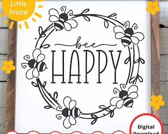 Abeja SVG / Corona SVG / Abeja feliz SVG / Abeja melífera SVG / Abeja amable SVG / Archivo de corte de abeja / Abejorro SVG / Abeja PNG / SVG Canadá / Colgador de puerta SVG