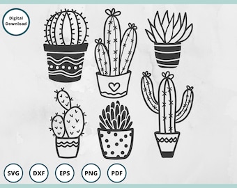 Cactus SVG | Cactus PNG | succulents svg | cactus bundle svg | cactus svg pour les chemises | cactus clipart | fichiers de téléchargement instantané pour cricut