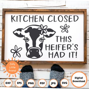 Cow SVG | Cow Head SVG | Kitchen closed SVG | Kitchen towel svg | Heifer svg | Kitchen sign svg | Kitchen svg | pot holder svg | apron svg