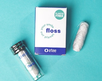 Gently Minted Waxed Silk Dental Floss | Glass tube | Plastic-Free | Eteeshop - your one stop zero waste shop