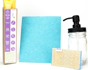 Lavender Lime Dishwashing Kit | Plastic-Free Dish Soap | (3, 6, or 9 pods) | Eteeshop - your one stop zero waste shop