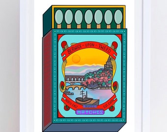 Berwick-upon-Tweed Matchbox Art Print Frameless by Sofia Barton. Comes signed and dated. A4+