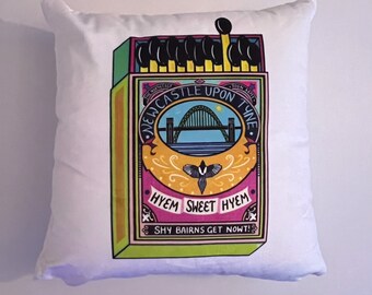 Newcastle matchbox cushion by Sofia Barton