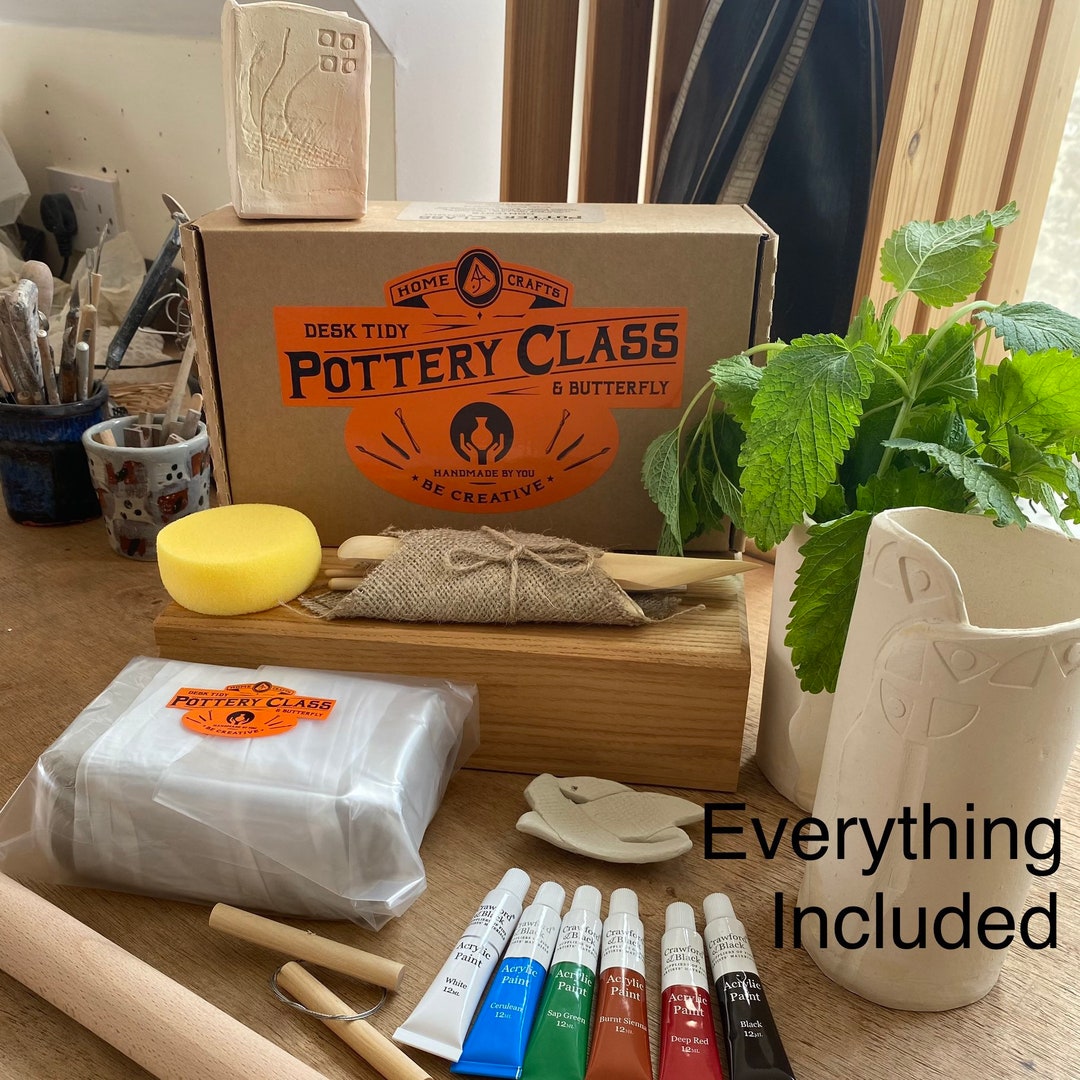 Make Your Own Deluxe Pottery Kit With Acrylic Paint for 2 People .. Advanced Kit. No Hidden