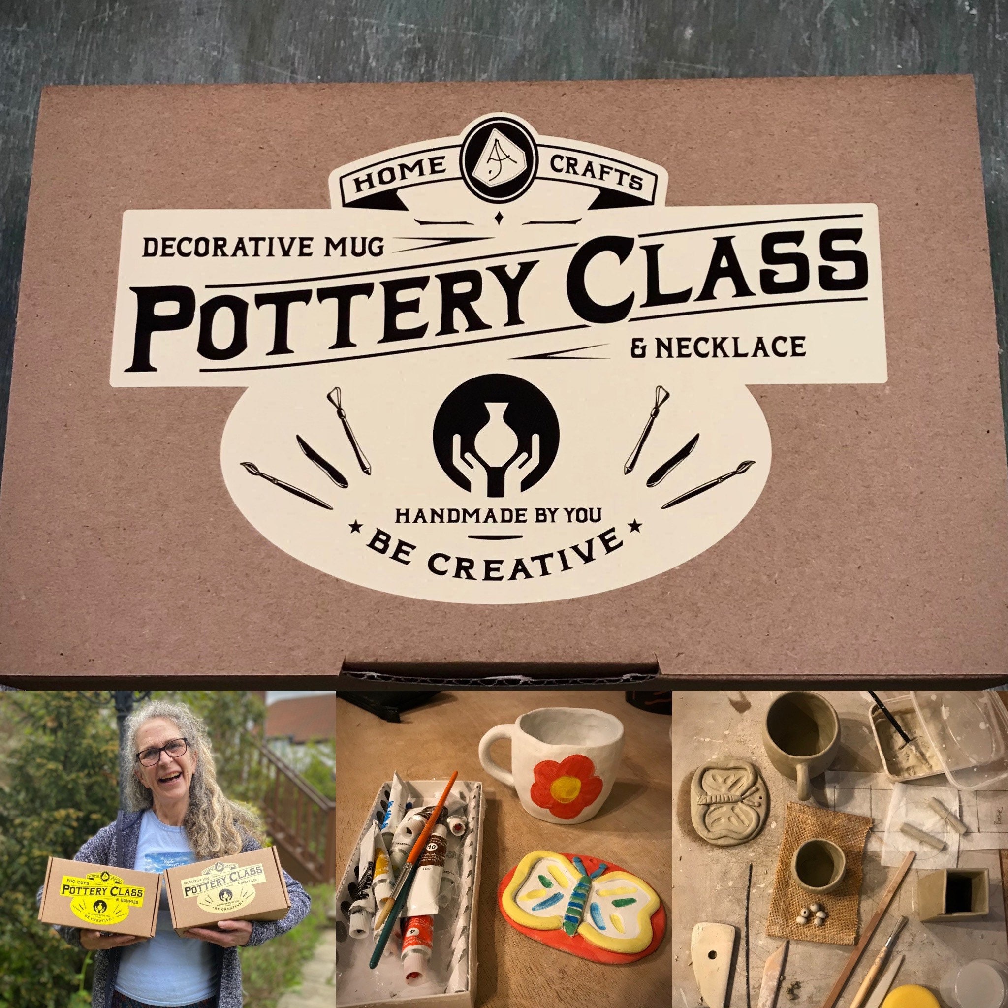 Make Your Own Deluxe Pottery Kit With Acrylic Paint for 1 or 2 Etsy UK