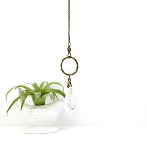 Asfour Crystal Sun Catcher: Bronze Accent, Rainbow Prism - Handmade