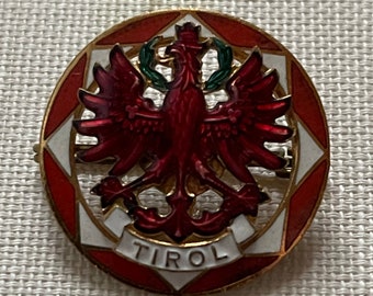 Vintage Austria Tirol águila roja escudo de armas esmalte solapa sombrero Pin