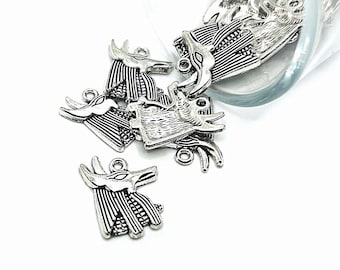 4, 20 or 50 BULK Silver Anubis Charms, Egyptian God Charm, Jackal Head, God of the Underworld | Ships Immediately from USA | AS994