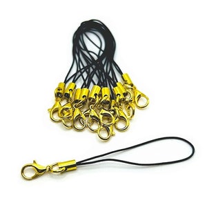 4, 20 or 50 BULK Black and Gold Cell Phone Straps, Phone Lanyard, Wrist Strap, 67mm | Ships Immediately from USA | GL476