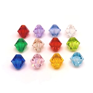 12 or 60 BULK 6mm Birthstone Bead Set, One of Each Month, Bicone Bead, Imitation Crystal | Ships Immediately from USA | MC948