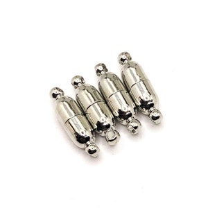 4, 20, or 50 BULK Magnetic Jewelry Clasp, Silver Plated Clasp, Bullet Clasp, Jewelry Findings | Ships Immediately from USA | SL817