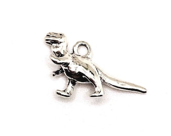 Genuine .925 Sterling Silver Silhouette Dinosaur Stegosaurus Charm 
