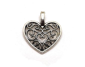 20 Petite Sterling Silver Heart Charms 100/% Guarantee