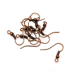 100 or 500 BULK Copper Fish Hook Earring Wires, French Hook Earrings, Wholesale Findings, 20 x 18mm | Ships Immediately from USA | AC018