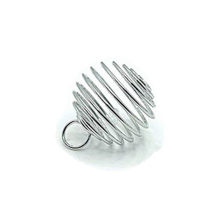 4 or 20 BULK Antique Silver Spiral Bead Cages Captive Bead Cage