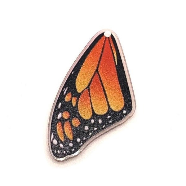 1, 4 or 20 BULK Acrylic Monarch Butterfly Wing Charms, Monarch, Bug Charm, Butterfly Insect | Ships Immediately from USA | OR1592