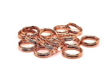 100, 500 or 1,000 BULK 6 mm Dark Rose Gold Split Jump Rings, Wholesale findings, double jump rings | Ships Immediately from USA | DO765