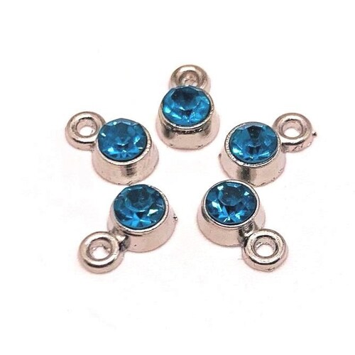 4 20 or 50 BULK Small Rhinestone Charms Light Blue Etsy