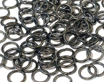 100 Pack Gunmetal Jump Rings | Bulk Jump Rings | 6 mm Open Jump Rings | Jewelry Supply | Wholesale Findings | GM044-100