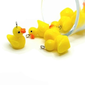 4 or 12 BULK Rubber Duckie Charms, Yellow Duck, Bath Charm, 3D Bangle | Ships Immediately from USA | YL864