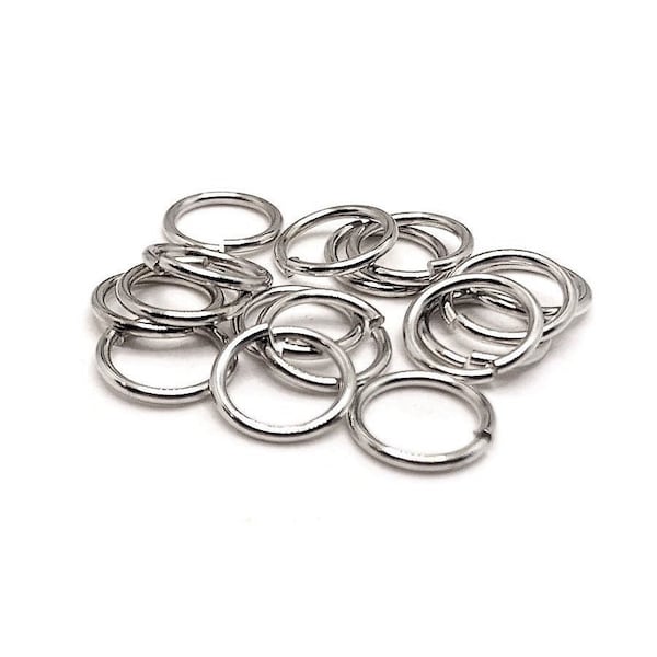 100, 500 or 1,000 BULK 8 mm Antique Silver Jump Rings, Rhodium, Findings, Thick Open, 18g, 18 gauge | Ships Immediately from USA | AS951