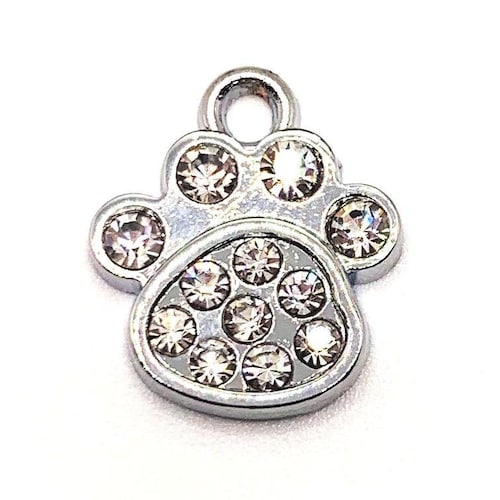 4 20 or 50 BULK Black and Gold Enamel Paw Charms Dog Cat Etsy