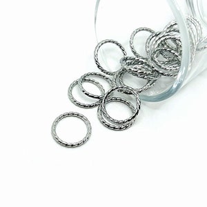 4, 20 or 50 BULK Circle Charms, Antique Silver Round Charm, Tibetan Silver Connector, Jump Ring, 16 mm | Ships Immediately from USA | AS894