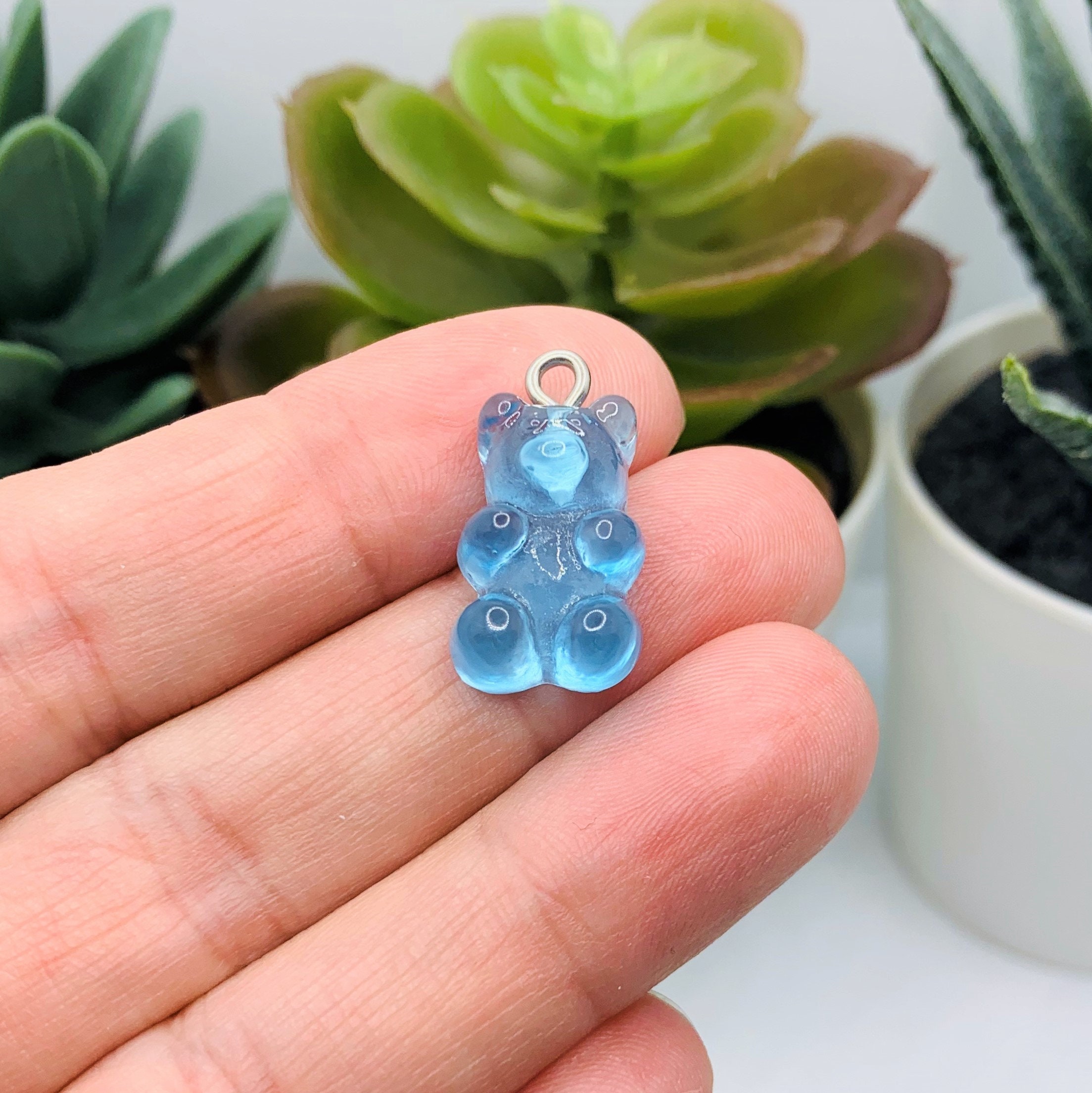 4, 20 or 50 BULK pcs Purple Colored Gummy Bear Charms, Resin - US Seller-  PR847