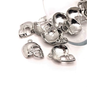 4, 20 or 50 BULK Silver Football Helmet Charms, Football Charm, Sports, 20x15mm | Ships Immediately from USA | AS470