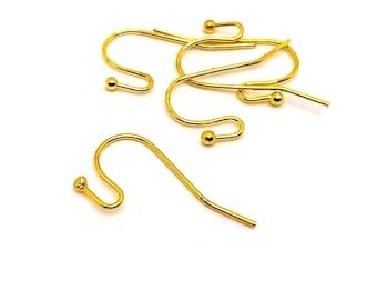 Alambres para pendientes de gancho de pastor chapados en oro al por mayor de 100 o 500 unidades, pendientes de gancho francés, accesorios al por mayor / Envíos inmediatos desde EE. UU. / GL350
