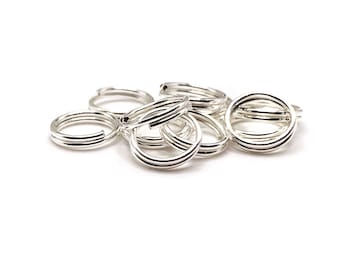 100, 500 or 1,000 BULK 8 mm Split Bright Silver Jump Rings, Wholesale findings, Double Jump Rings | Ships Immediately from USA | SL873