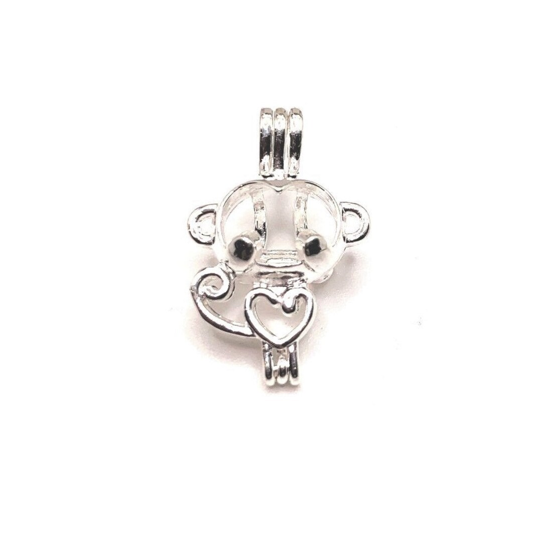 Locket Monkey 4 or 20 BULK Bright Silver Monkey Lockets Aromatherapy - Etsy