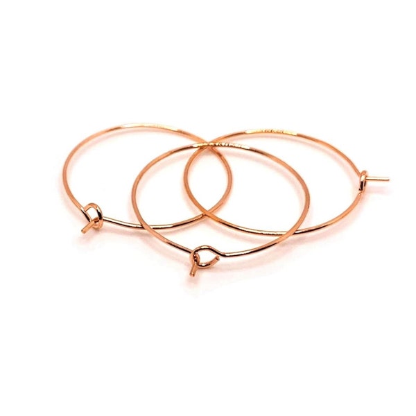 4, 20 or 50 BULK Rose Gold Plated Wine Rings, 25mm, 20g wire, Wine Ring Base, DIY Rings | Ships Immediately from USA | RG1575