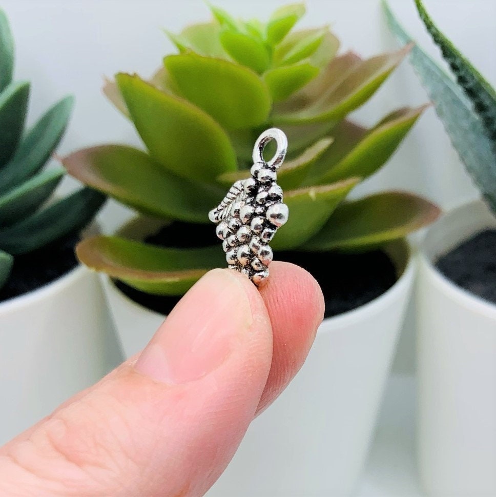 4, 20 or 50 BULK Grape Charms, Wine Charm, Grape Bunch Charm | Ships ...