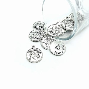 1, 4 or 20 BULK Taurus Zodiac Character Charm, Astrology, Birth Sign, Double Sided Silver, Constellation Coin | Ships Immediately | AS880