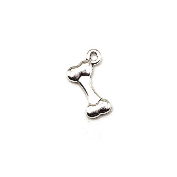 PD-2647-OR 2 Pcs Silver Plated over Brass 5mm x 1.50mm Tiny Dog Bone Charms Dog Pendant Pet Animal Charm Pendant