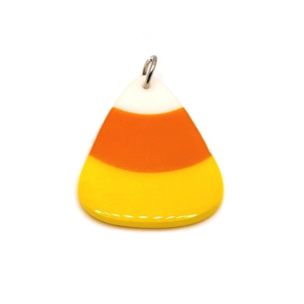 1, 4 or 20 BULK Candy Corn Halloween Fall Pendant, Acrylic Charm - Double Sided | Ships Immediately from USA | OR1547