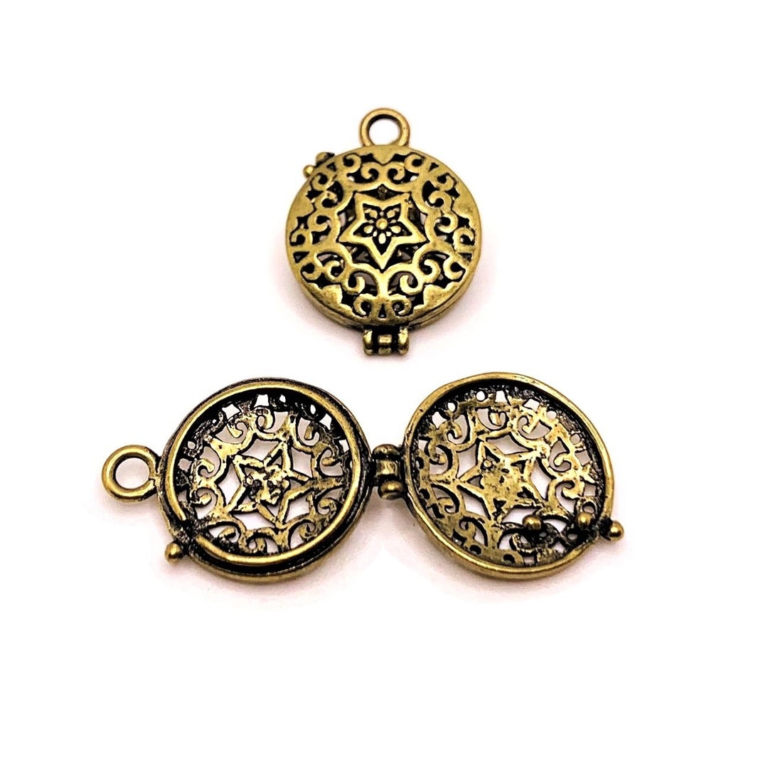 4 or 20 BULK Pack Tiny Bronze Lockets, Aromatherapy, Essential Oil