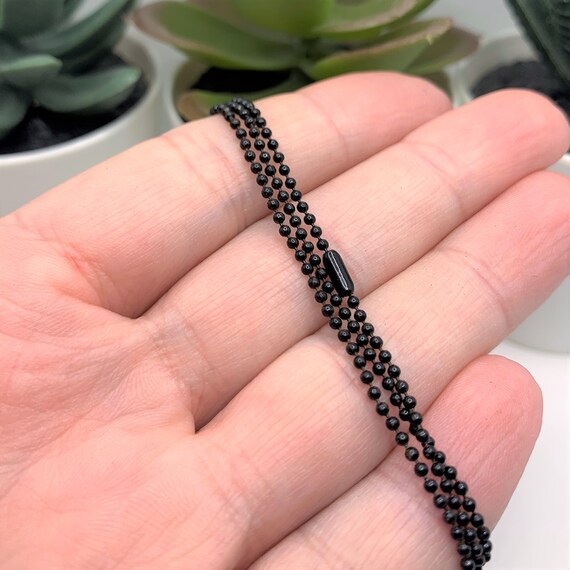 10 or 50 Pack BULK 23 Black Ball Chains Pre made Necklace Chain